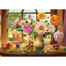 Схема вышивки «Фруктово-цветочный натюрморт. Маленький.»