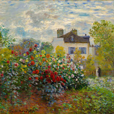 A Corner of the Garden with Dahlias.