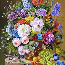 Схема вышивки «zátišie kvety»