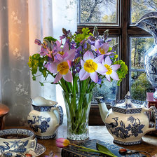 Схема вышивки «Натюрморт с керосиновой лампой.»