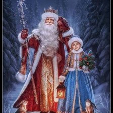 Схема вышивки «дед мороз и снегурочка»