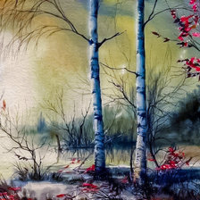 Схема вышивки «Birches.»