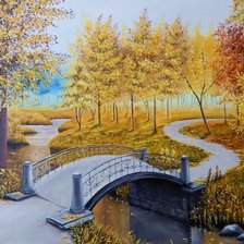 Схема вышивки «осенний парк»