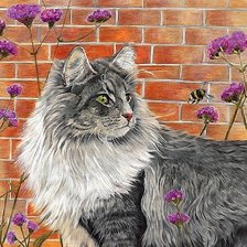 Схема вышивки «кот и пчела»