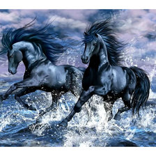 Схема вышивки «Бегущие по волнам.»