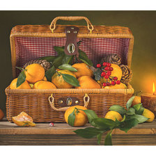 Схема вышивки «Сундучок с мандаринами.»