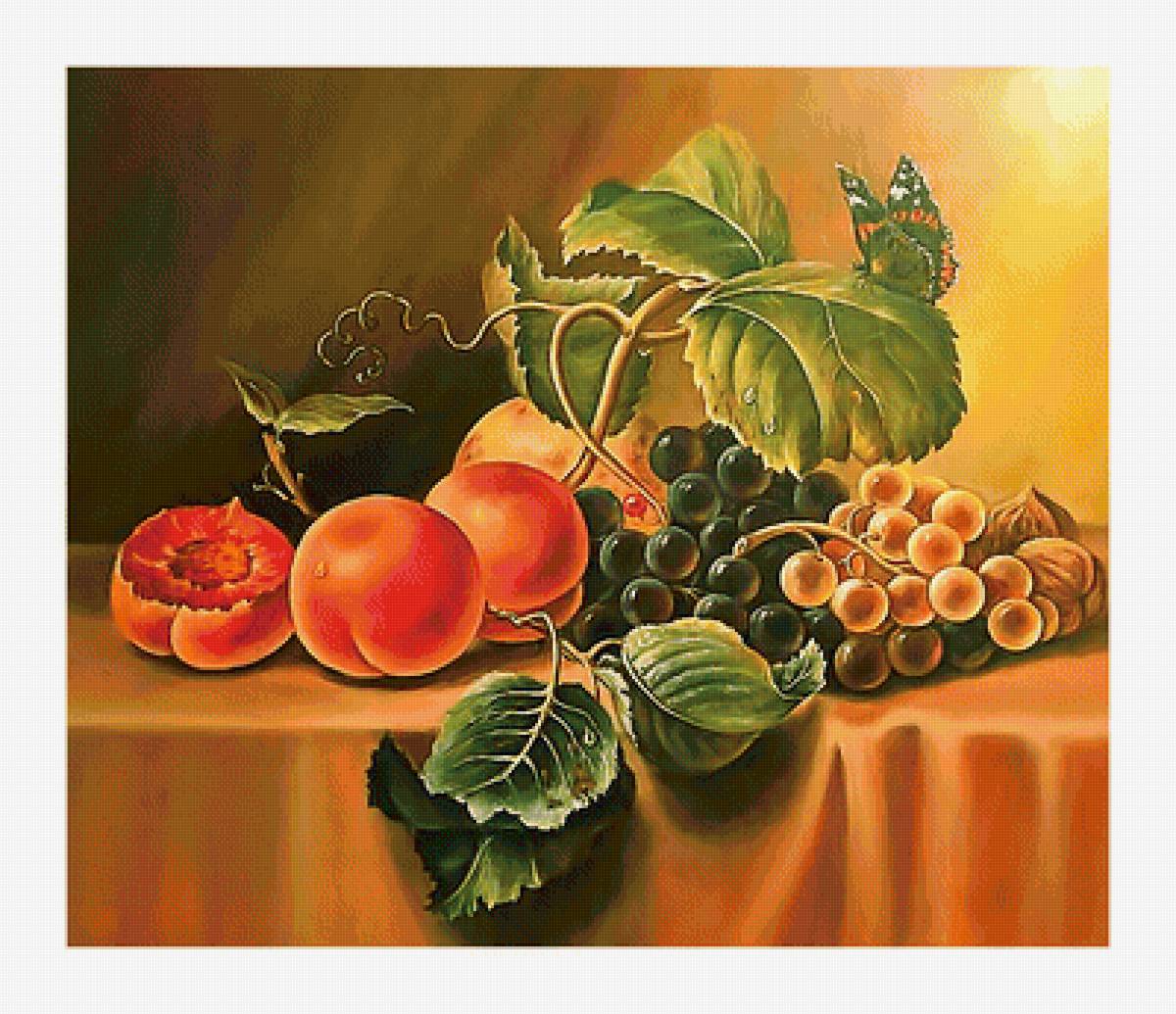 Серия "Натюрморты". - виноград, фрукты, натюрморт - предпросмотр