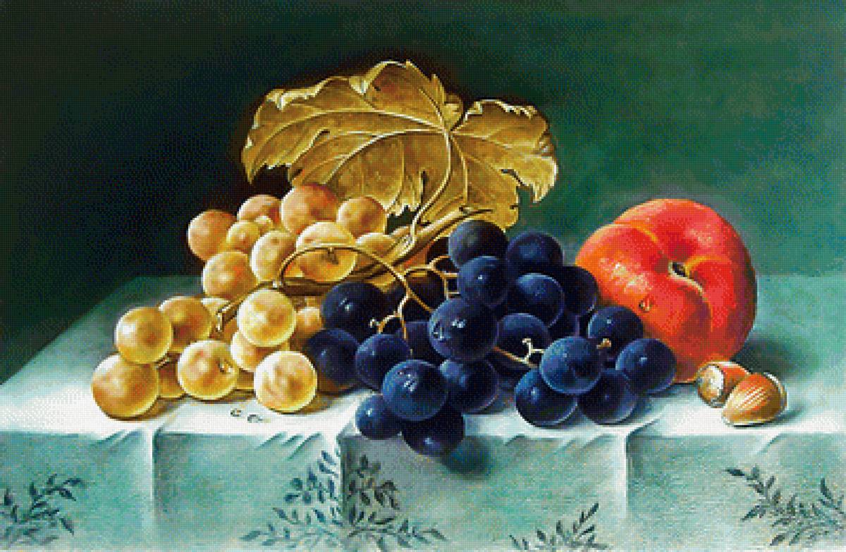 Серия "Натюрморты". - натюрморт, виноград, фрукты - предпросмотр