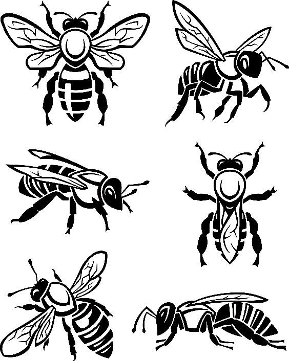 Пчелки 2 - монохром - оригинал
