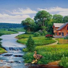 Схема вышивки «пейзаж»