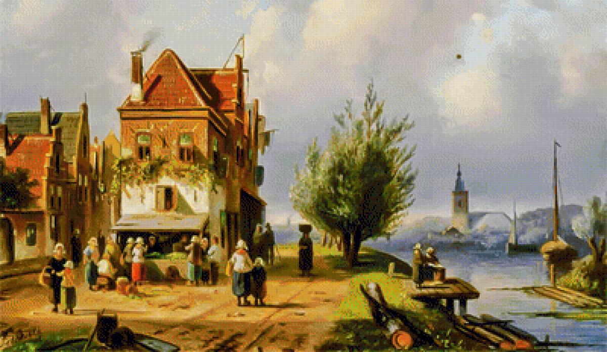 Dutch Landscape. - charles henri joseph leickert paints..scenary.people. - предпросмотр