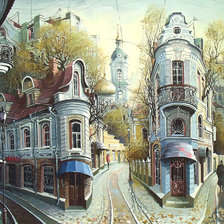 Схема вышивки «Серия "Городской пейзаж". Осень»