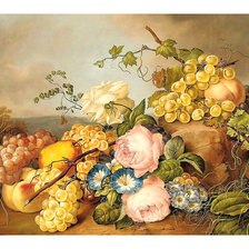 Схема вышивки «Натюрморт с виноградом.»