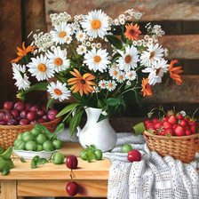 Схема вышивки «Ромашковый натюрморт.»
