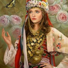 Схема вышивки «Девушка»