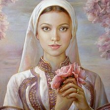 Схема вышивки «Девушка»