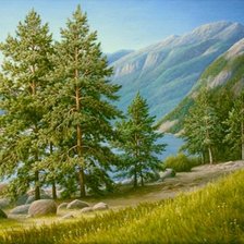 Схема вышивки «пейзаж»