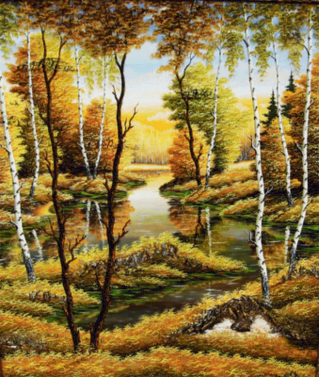 Осенний пейзаж. - живопись., пейзаж - предпросмотр