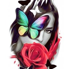 Butterfly rose girl