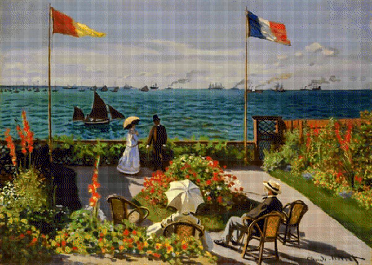 Garden at Sainte-Adresse. - claude monet paintings. - предпросмотр
