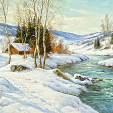 Схема вышивки «Зимний пейзаж»