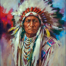 Схема вышивки «Indian Soldier Portrait.»