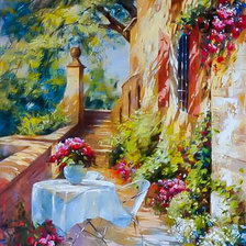 Схема вышивки «Relaxing Coffe in the Terrace.»