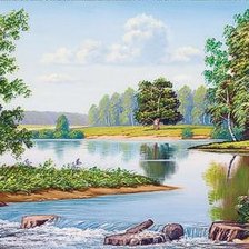 Схема вышивки «пейзаж»