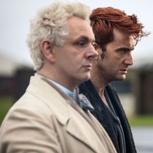 Схема вышивки «Кроули и Азирафаэль. Благие знамения»