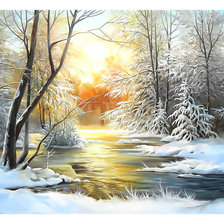 Схема вышивки «Зимний пейзаж.»