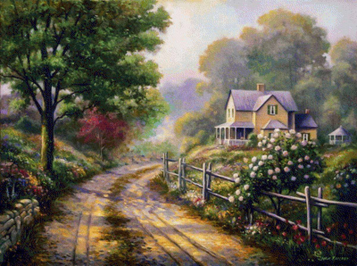 Lilac Morning. - john zaccheo paintings.scenarys.flowers and gardens. - предпросмотр