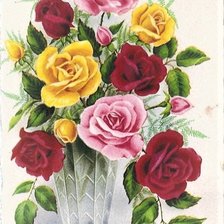 Схема вышивки «ruže,váza»