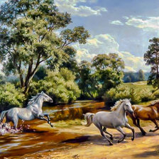 Схема вышивки «Horses in Freedom.»