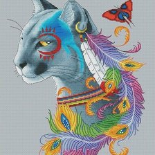 Схема вышивки «пума»