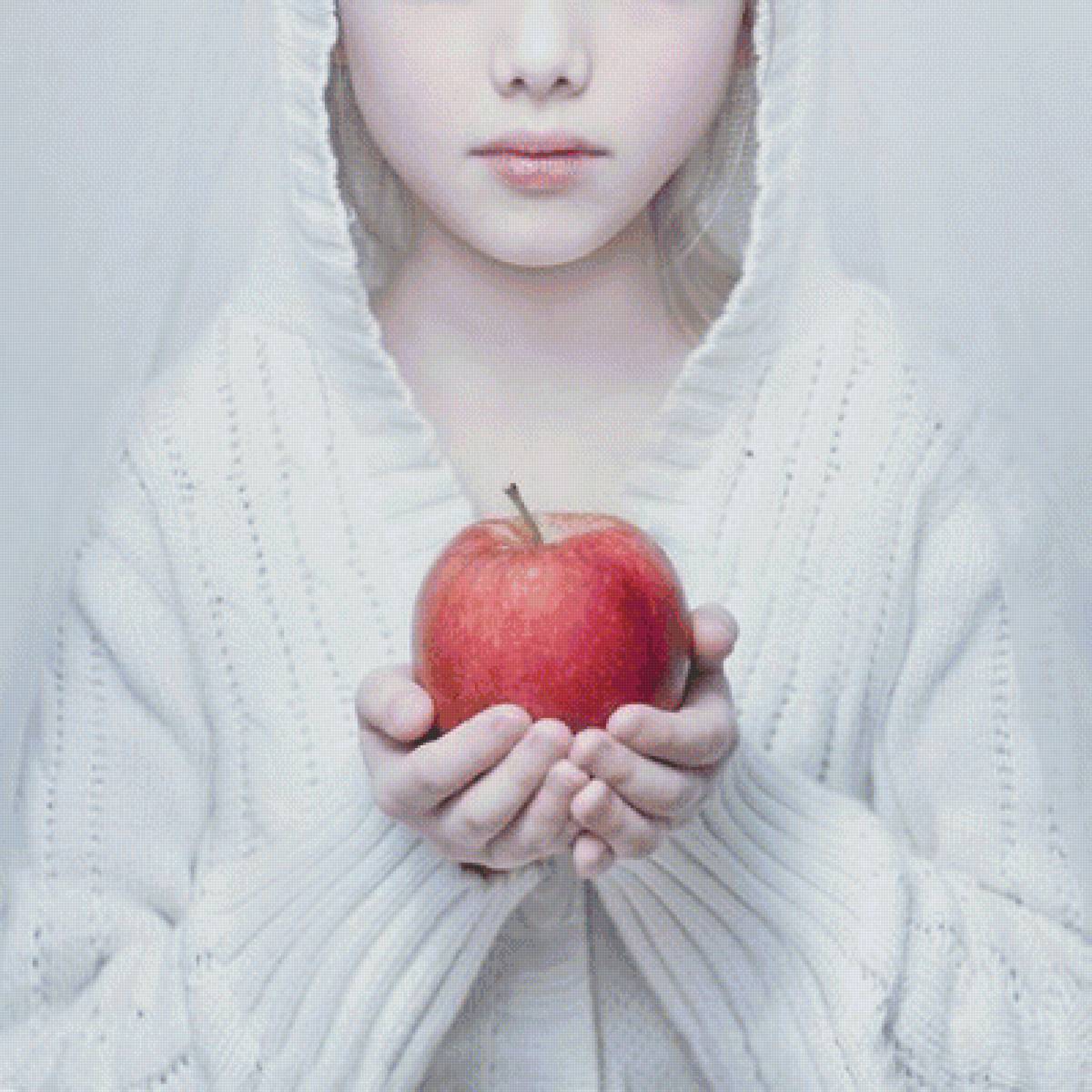 девочка с яблоком - предпросмотр