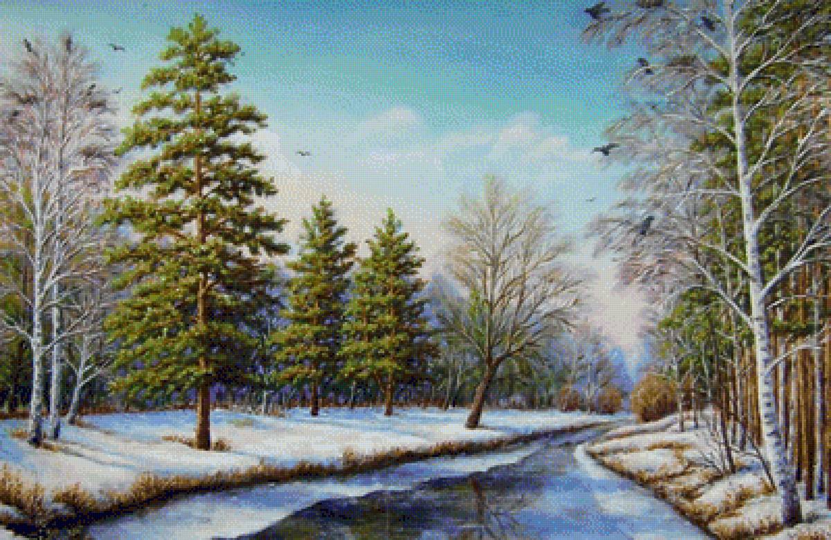 весна - природа, пейзаж, река, лес, весна - предпросмотр