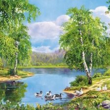 Схема вышивки «пейзаж»