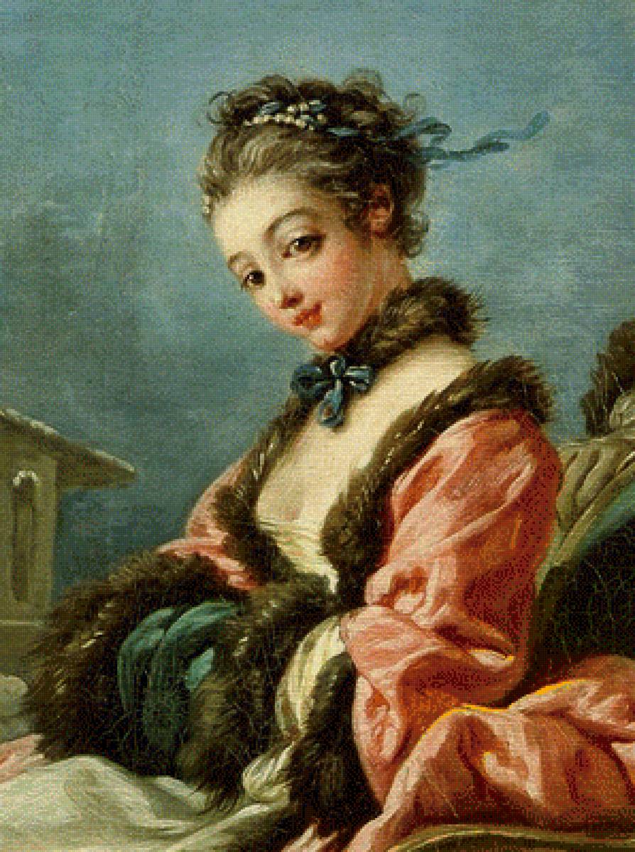 Рококо - портрет, дама - предпросмотр