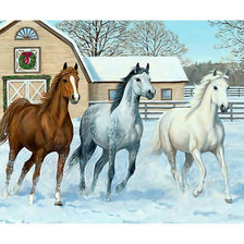 Схема вышивки «Лошади.»