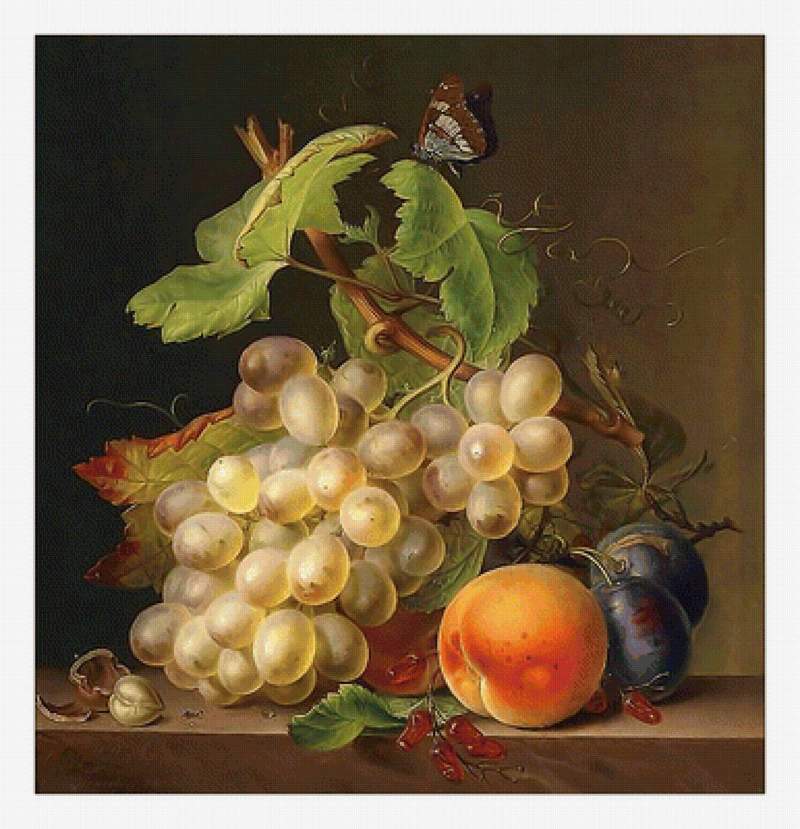 Серия "Натюрморты". - виноград, натюрморт, фрукты - предпросмотр