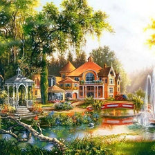 Схема вышивки «Домик»