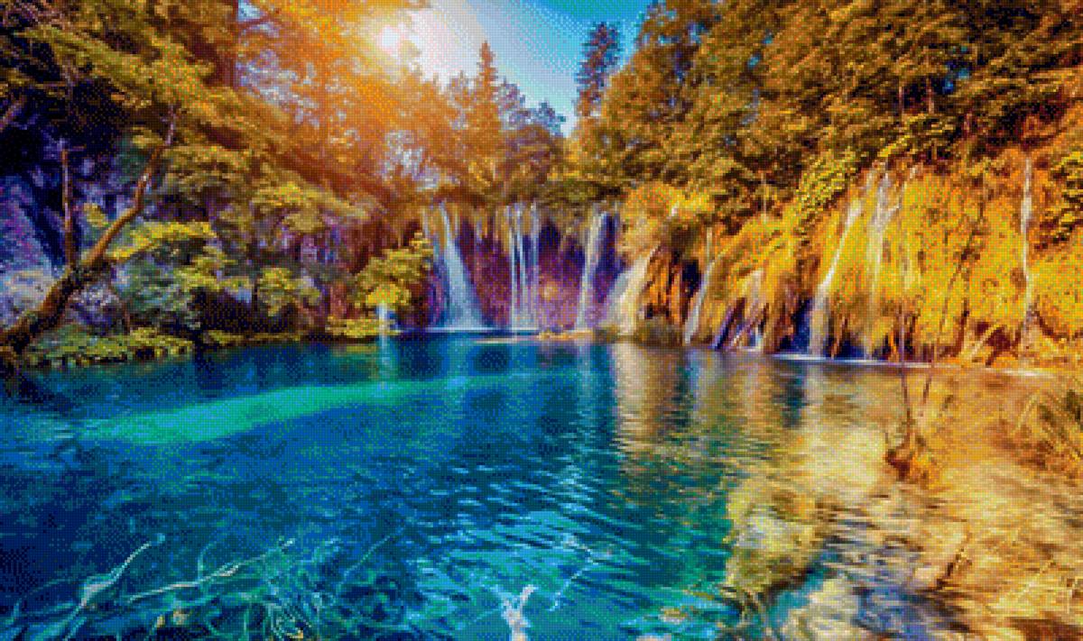 Plitvice Lakes National Park, Croatia. - landscapes. - предпросмотр