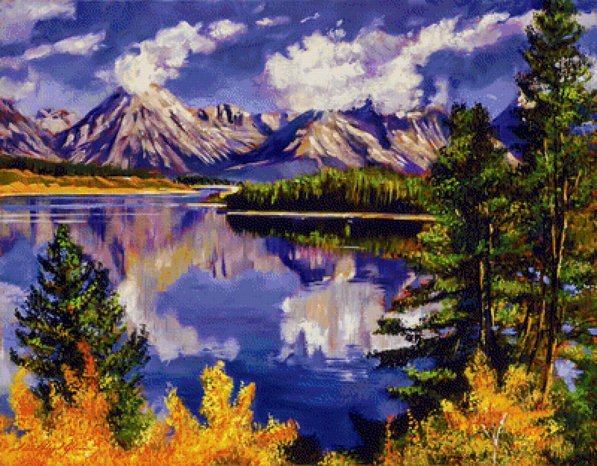Pristine Blue. - david lloyd glover paintings.landscape. - предпросмотр