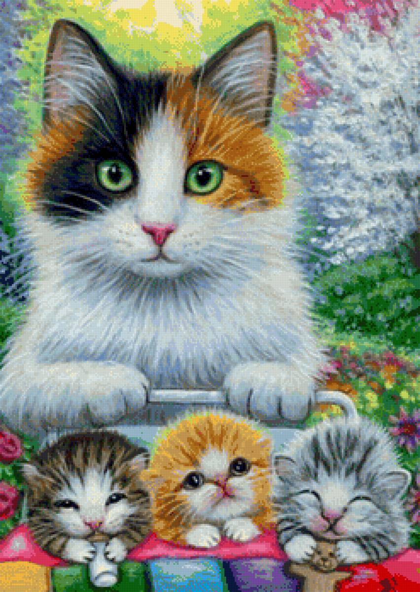 Gatto e baby gatti - animal - предпросмотр