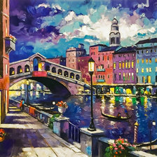 Схема вышивки «Rialto Bridge.»