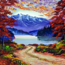 Схема вышивки «Road To Green Lake.»