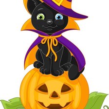 Схема вышивки «кот на тыкве»