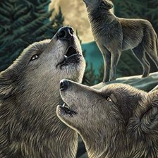 Схема вышивки «волки»