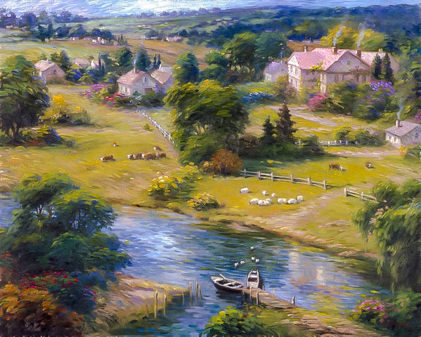 Seaside Cottage. - ghambaro paintings. scenarys.animals. - оригинал