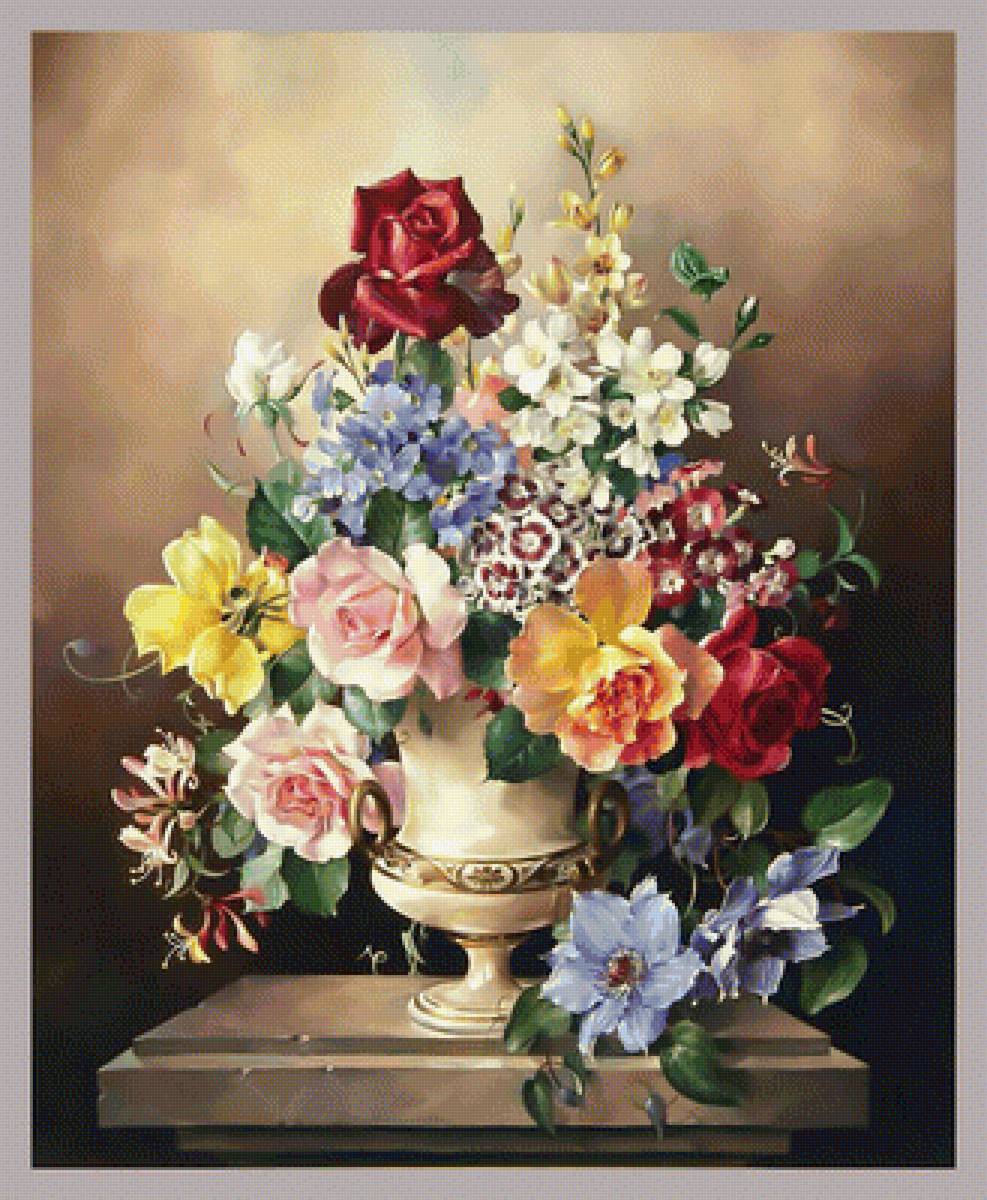 Букет. - цветы, живопись, картина., букет - предпросмотр